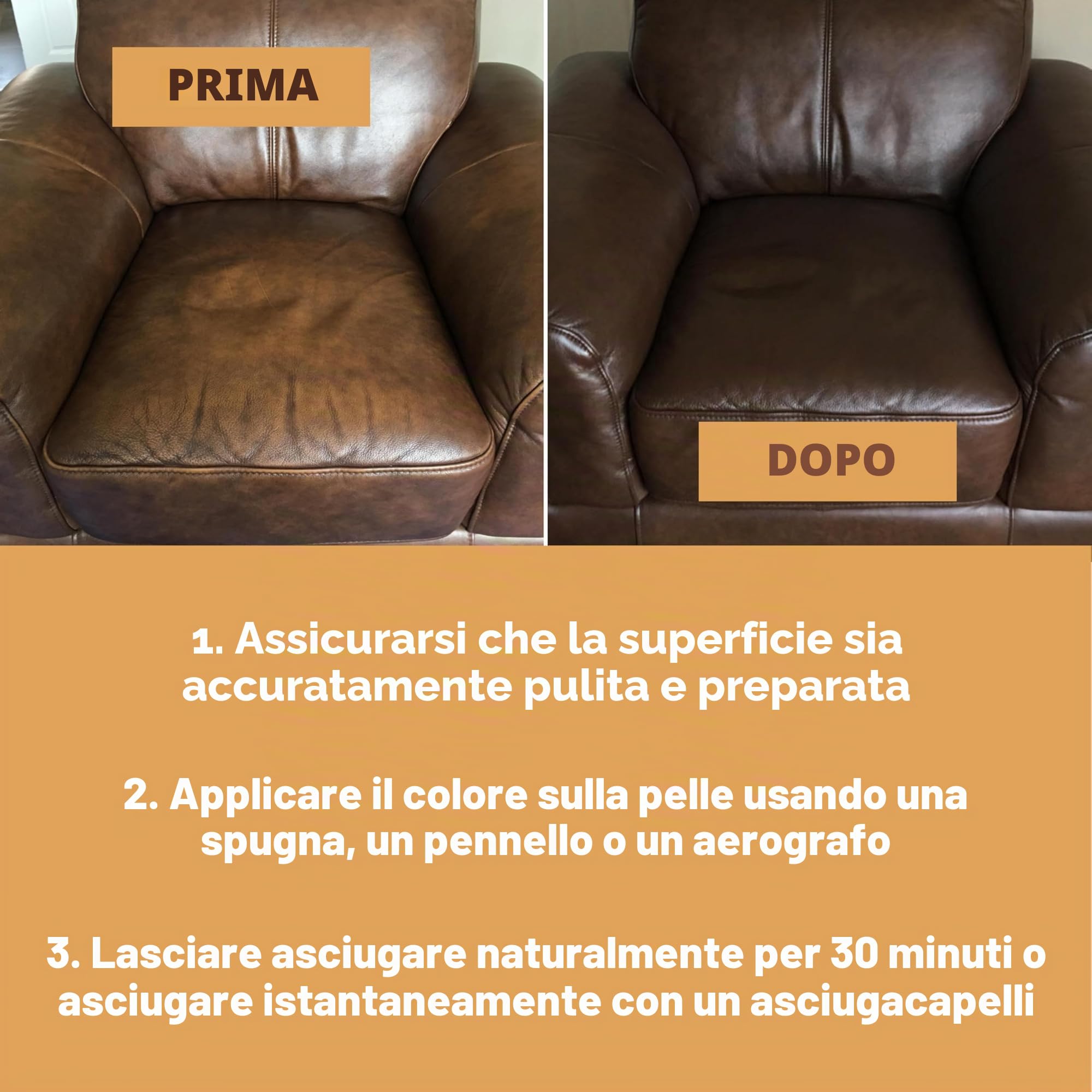 Furniture Clinic Vernice e Tintura per la Riparazione della Pelle, Colorante Autosigillante per Una Riparazione Facile, Adatto per Divani in Pelle, Sedili di Auto, Scarpe, Borse (50ml, Blu navy)