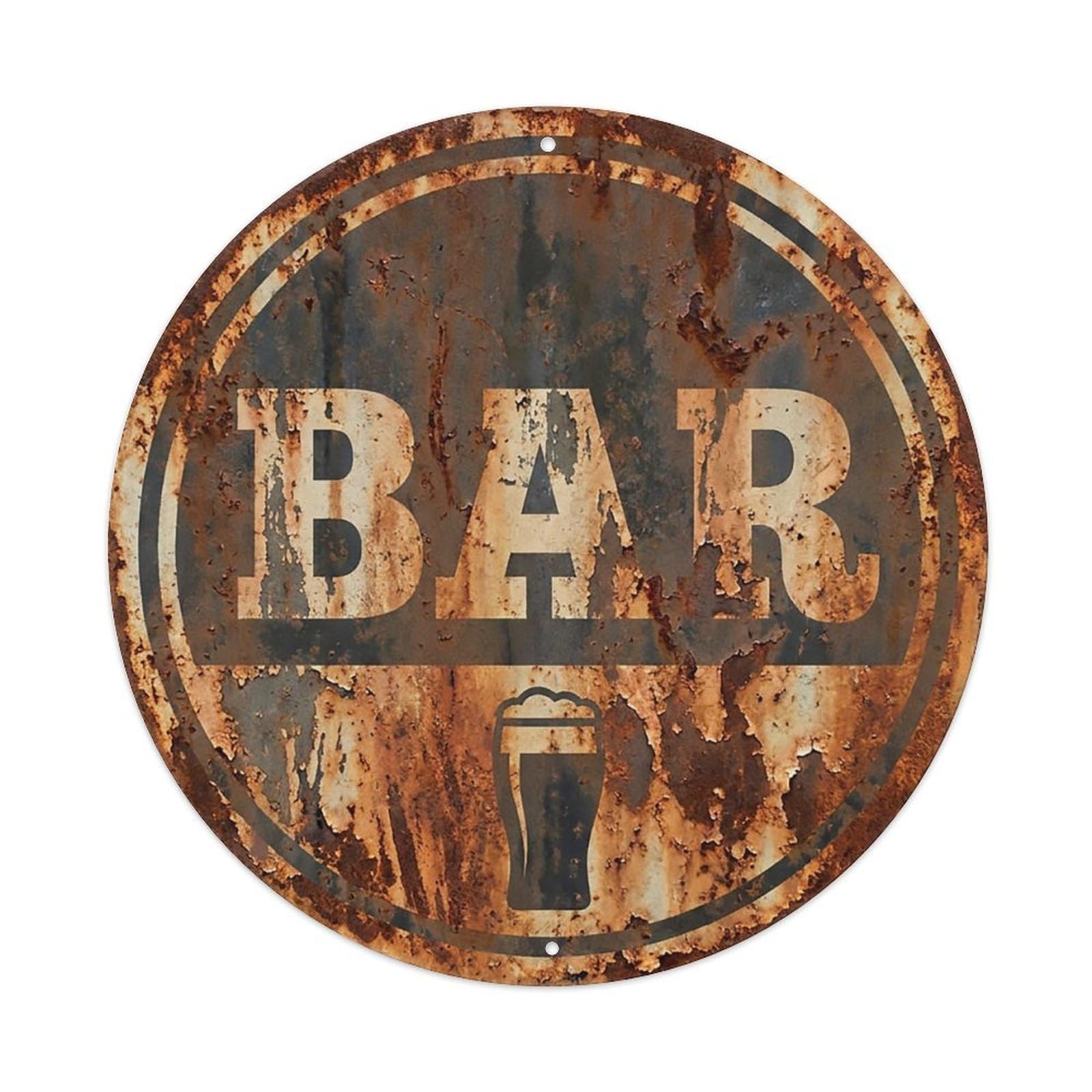 Vintage Beer BAR Oxidized Iron Retro for Pub Metal Tin Sign