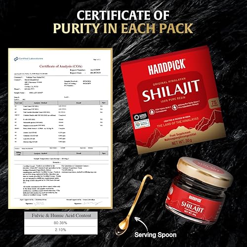 Miniatura 2 de HANDPICK Resina Shilajit pura del Himalaya | 75% ácido fúlvico, más de 85 minerales traza | Suplemento Shilajit 100% puro natural | 1.06 oz | Sin