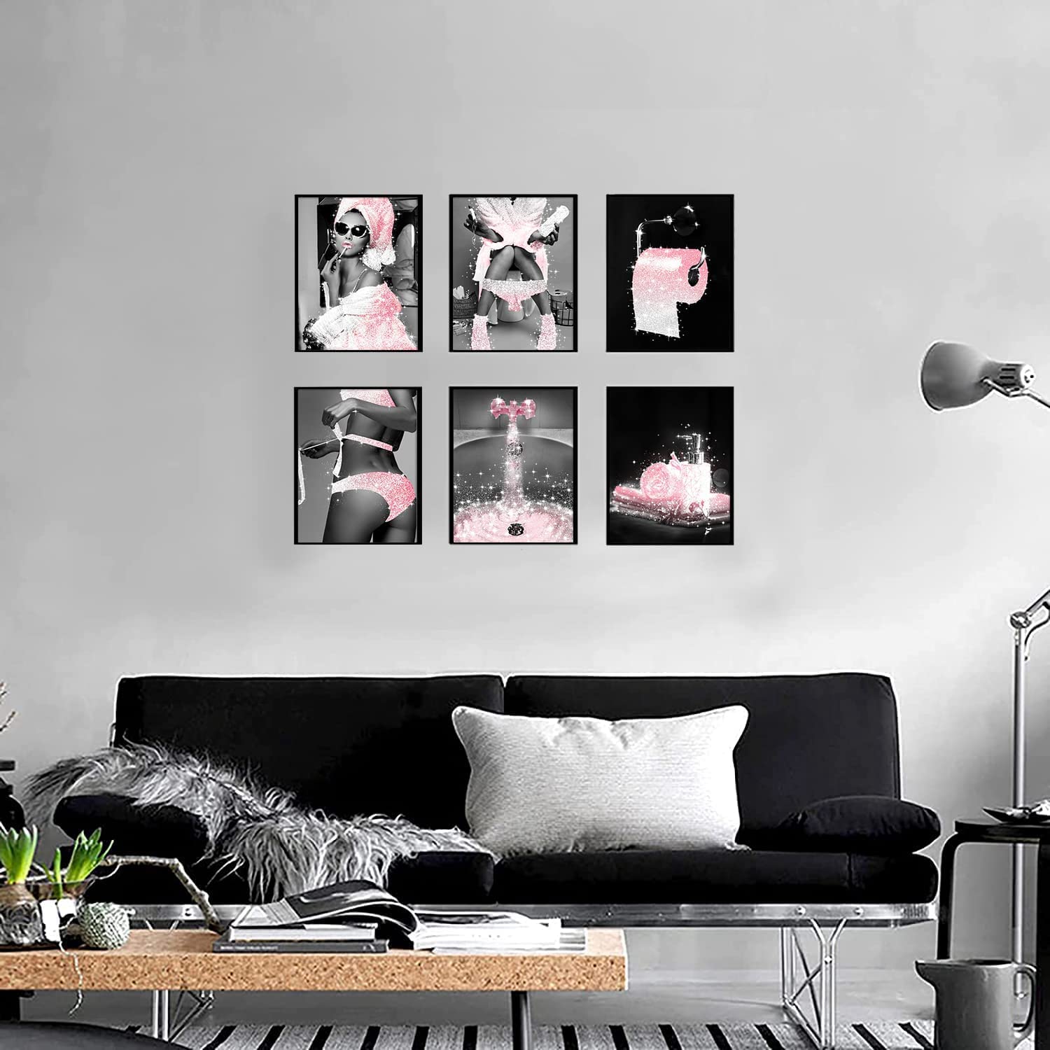 MKHFUW Bathroom Poster of Modern Women, Fashionable Bathroom Wall Decoration, 6-Piece Set, Bathroom Art - Image 4