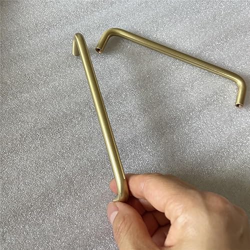Miniatura 4 de Juego de 2 tiradores de latón macizo modernos para gabinetes de cocina, manijas y tiradores dorados para cajones de gabinetes de cocina (centro de
