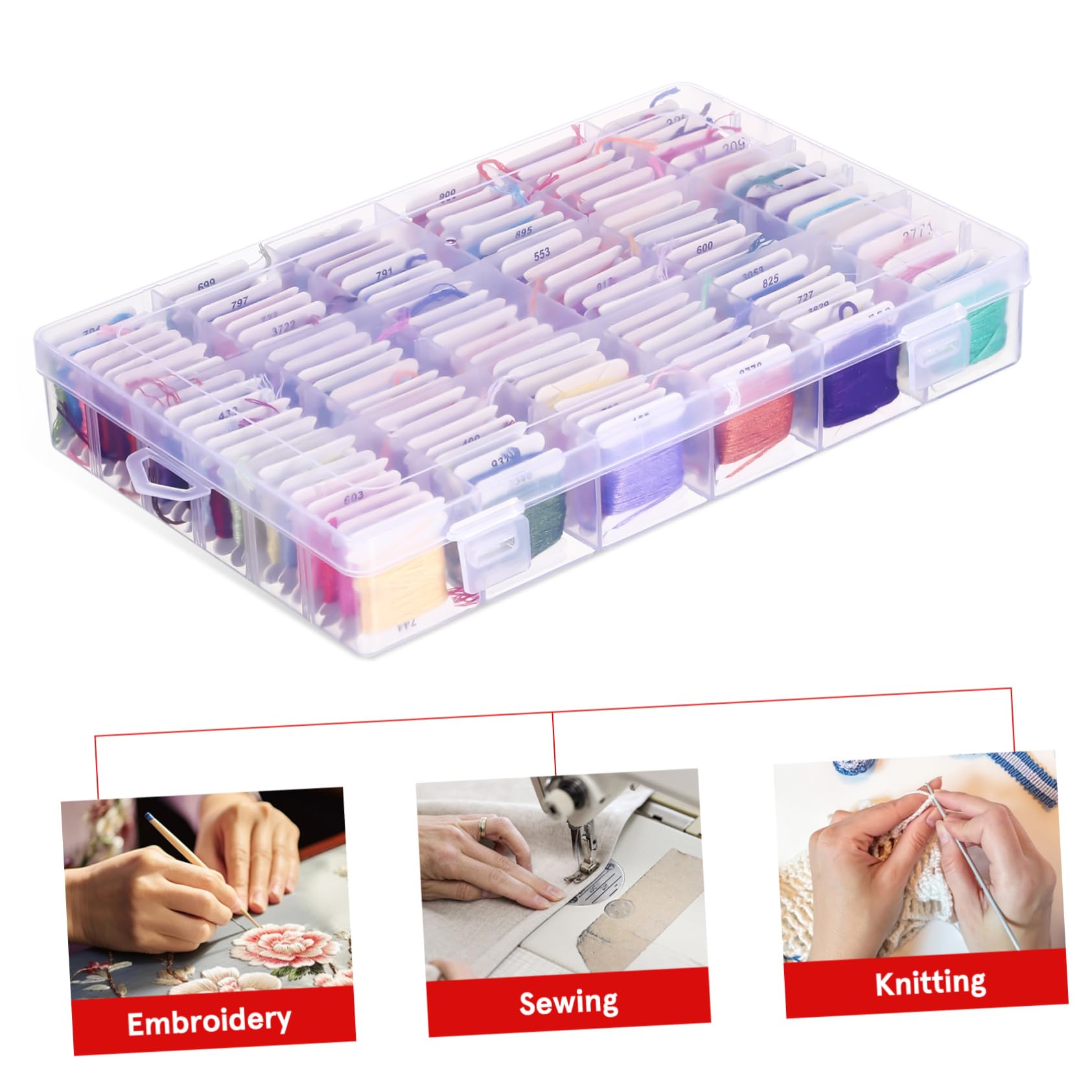 Artibetter 120 Madejas de Hilo de Bordar para Punto de Cruz y Pulseras, Mezcla Poliéster Algodón, 2 Usos para Manualidades