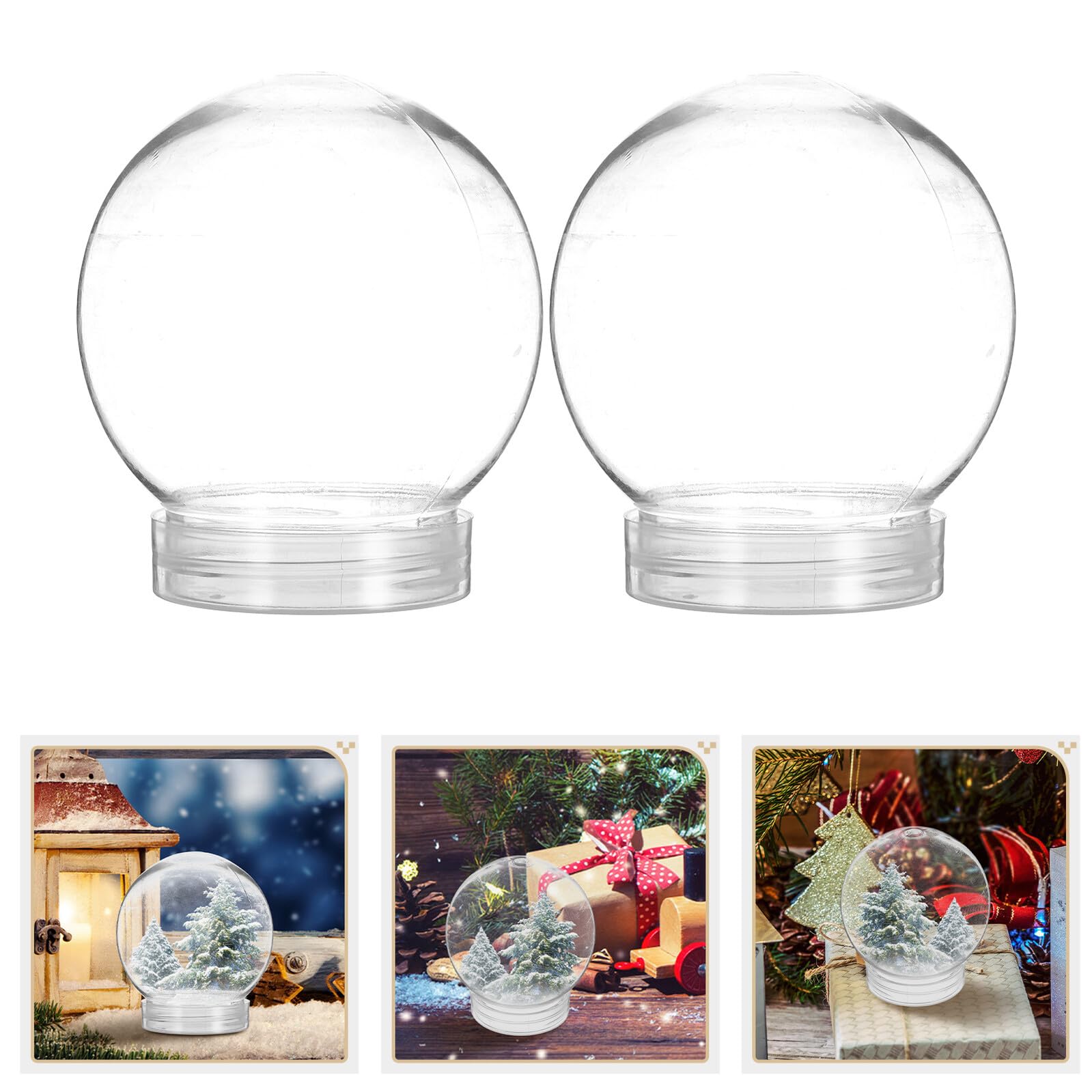 Levemolo 20piezas Bola de Nieve DIY Decoración Navideña Globos de Agua de Plástico Transparente con Tapa de Rosca para Manualidades Vacaciones de Invierno Suministros para Fiestas Casa
