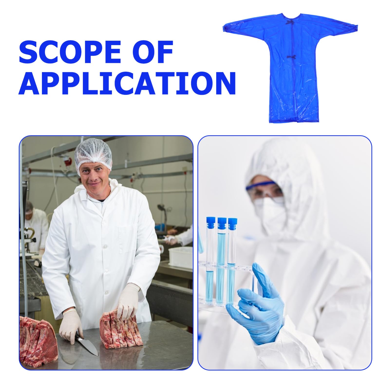 Langarmbluse Bulk-schürzen Küchenschürzenärmel Wasserdichte Schürzen Laborkittel Schürzen Masse Geschirrspülschürze Wasserdicht Laborjacke Pvc Blue