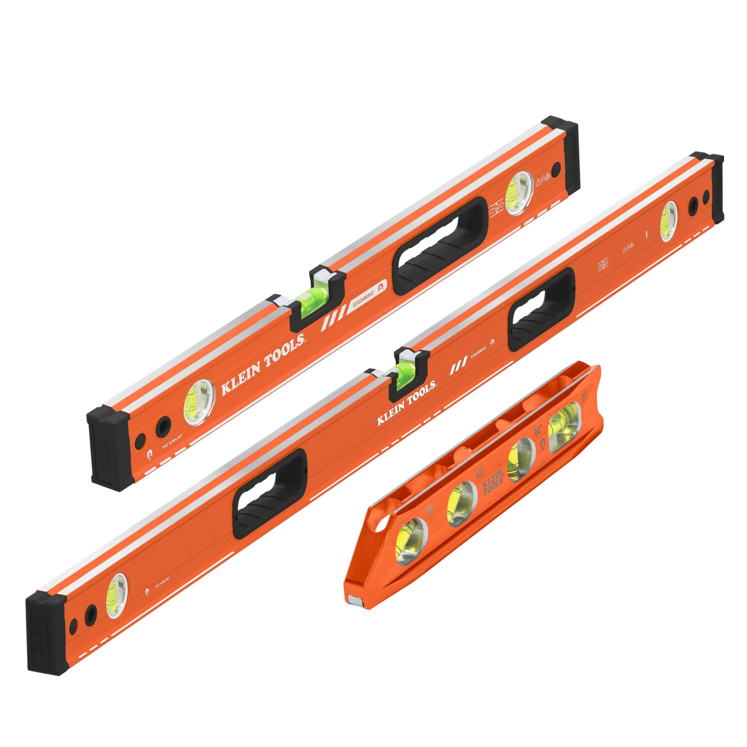 Klein Tools 80203 Level Set, 3-Piece, 8, 24, and 48-Inch Magnetic