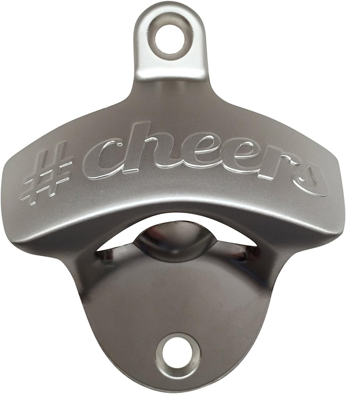 #cheers Wall Mounted Bottle Opener - Matte Nickel