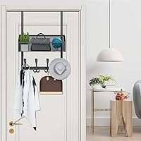 Vista 5 de Organizador de ganchos para colgar sobre la puerta, perchero para colgar sobre la puerta, toallero, organizador de almacenamiento en la parte