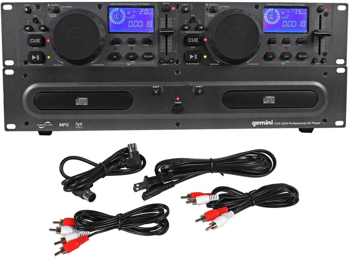 Gemini CDX2250 Dual 2U CD/Mp3 Mobile Player