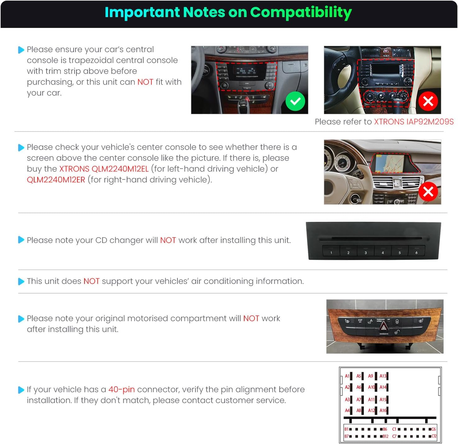 XTRONS Android 14 Car Stereo for Mercedes Benz E Class W211 W219, 9 Inch IPS Touch Screen Octa Core Car Radio GPS Navigation Bluetooth Built-in DSP Head Unit Wireless CarPlay Android Auto (4+64GB)