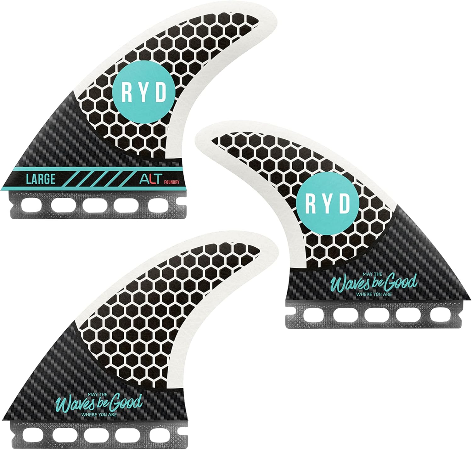 Ride Surf Thruster Fin, ALT Foundry Futures/FCS Compatible, 2 Types, Honeycomb Structure, Fiberglass & Carbon