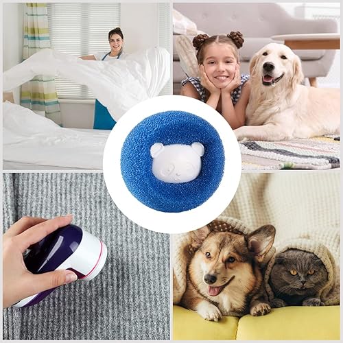 Miniatura 6 de Enfudid Removedor de pelo de mascotas para lavandería, bolas de lavado reutilizables para lavar la secadora, lavar pelos de mascotas, bola