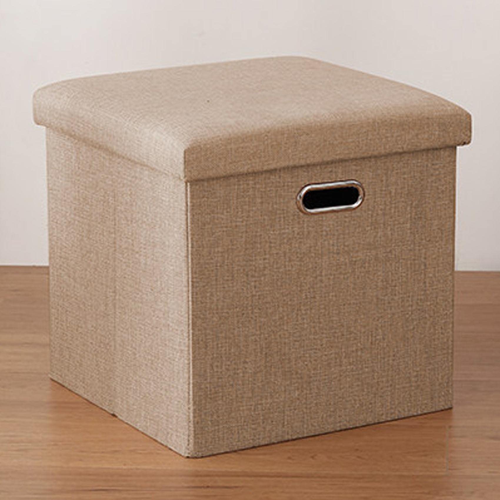 Gain de place : Pouf de rangement pliable en lin pour jouets