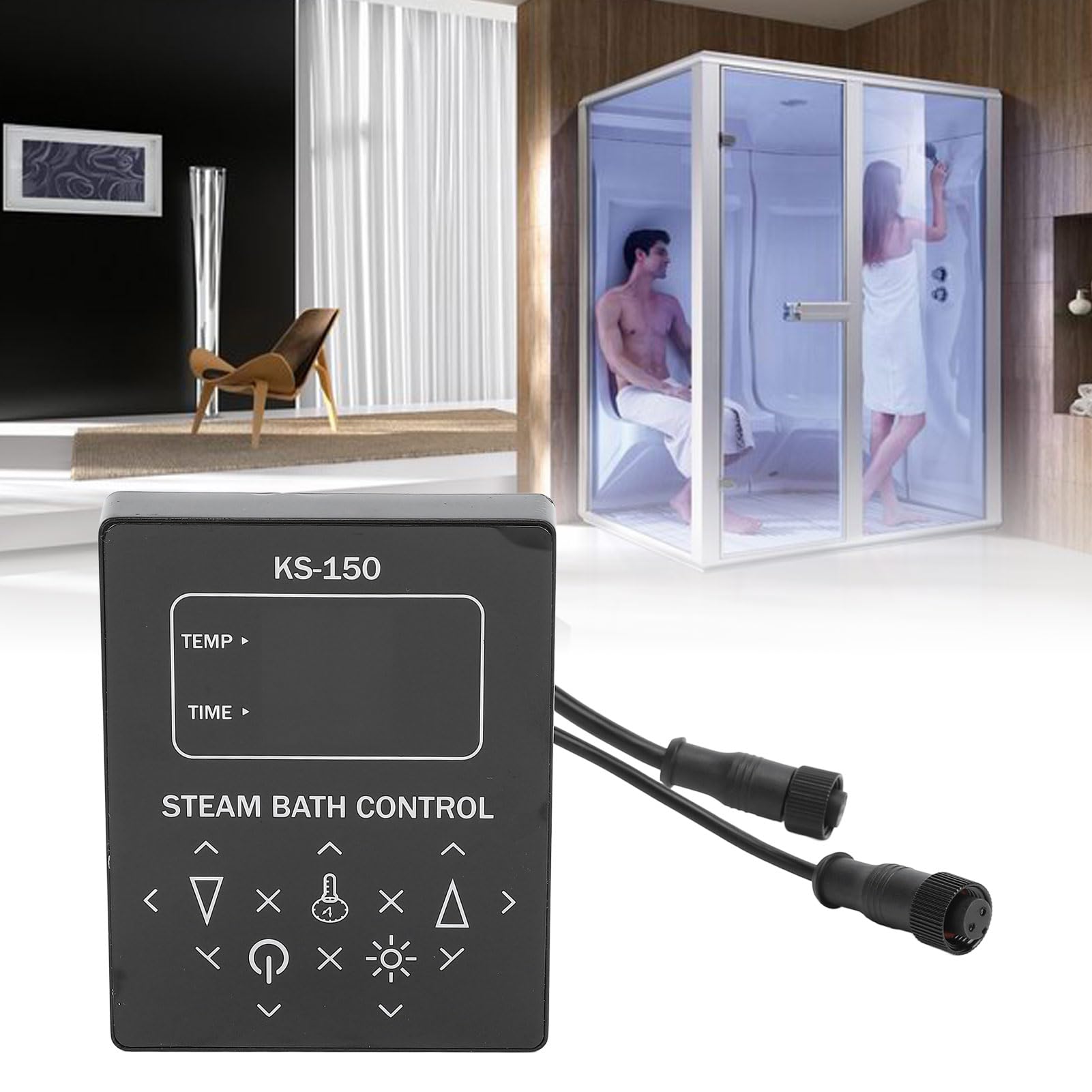 Fdit Panel de Control de Sauna Pantalla Digital de 220 V, Controlador de Pantalla Táctil con Función de Temporizador para Sala de Sauna, Hecho de Material Plástico de Primera Calidad