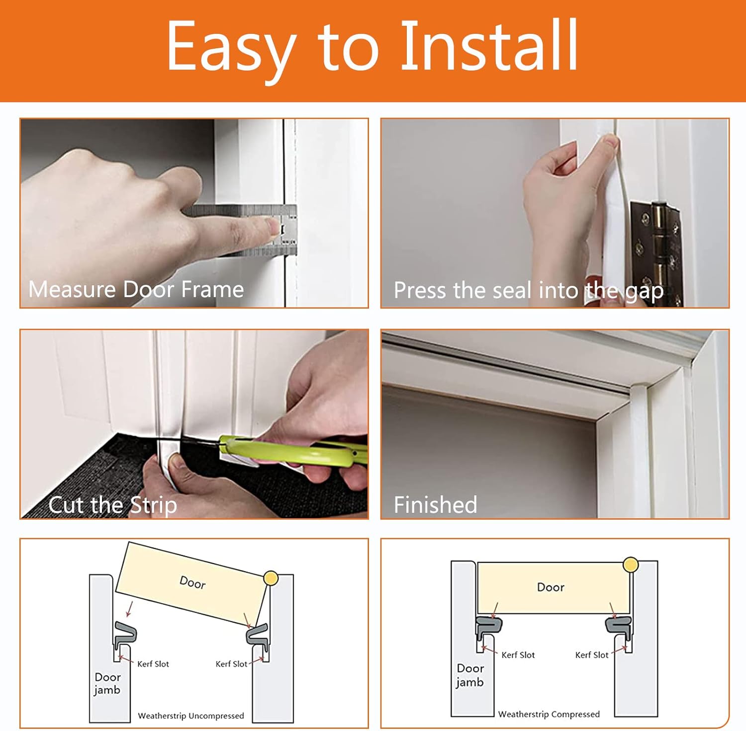 Buy Weather Stripping Door Seal Strip, 26FT Foam Kerf Exterior Front