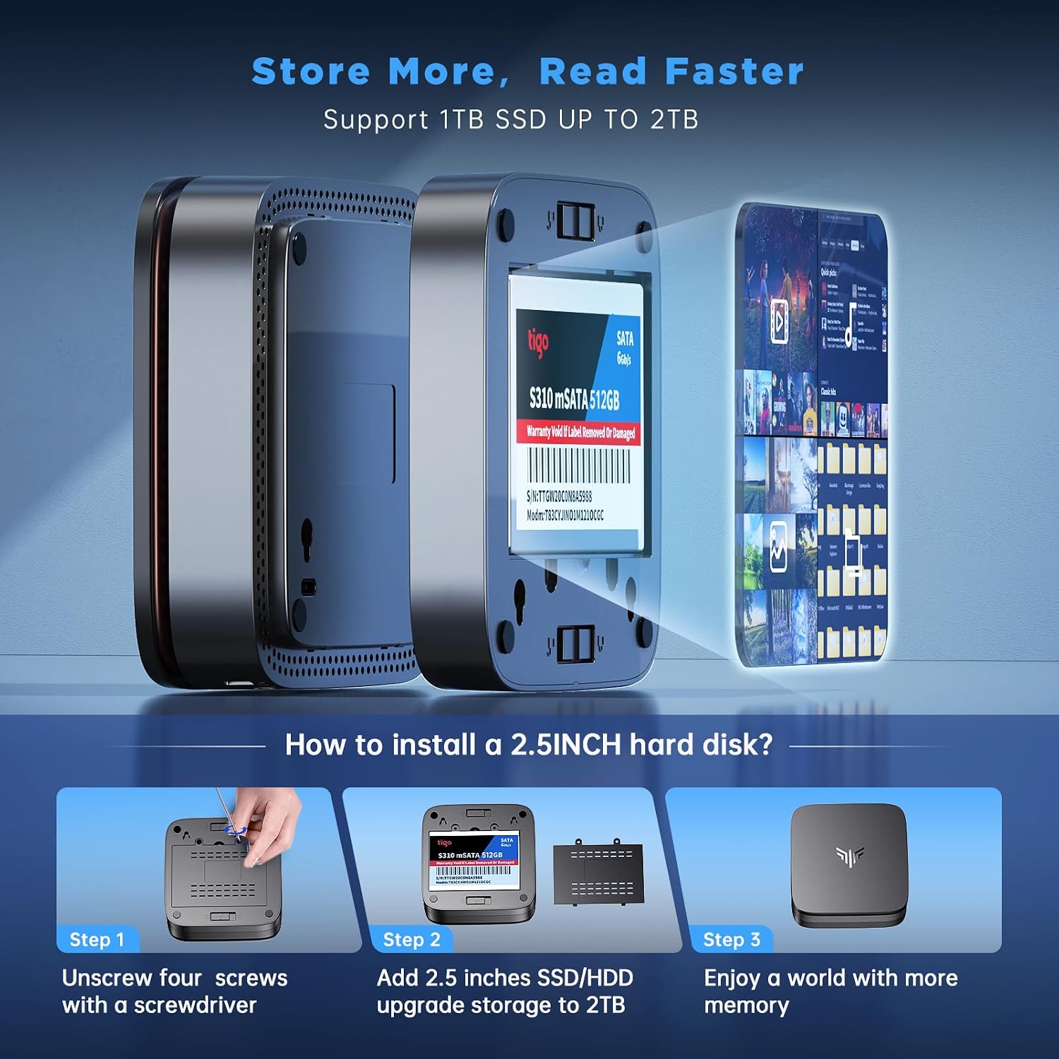 NiPoGi Mini PC Ν100 with WiFi 5, Mini Business PC 16GB RAM 1TB M.2 SSD, Ιntel Alder Lake-Ν100 (Βeats Ν5095, up to 3.4GHz,4C/4T), Mini Computer Support Mini PC Windows 11 Pro,... - Image 4