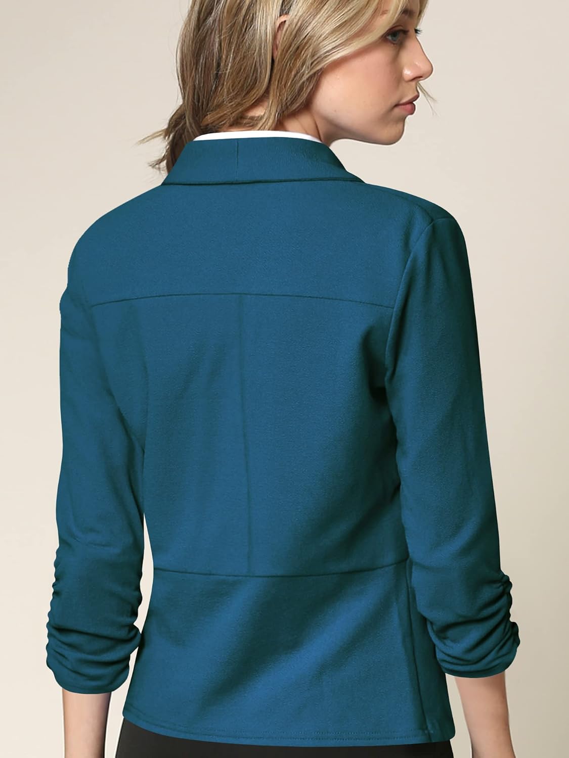 Lock and Love Women 3/4 Sleeve Blazer Open Front Cardigan Jacket Work Office Blazer - Image 4