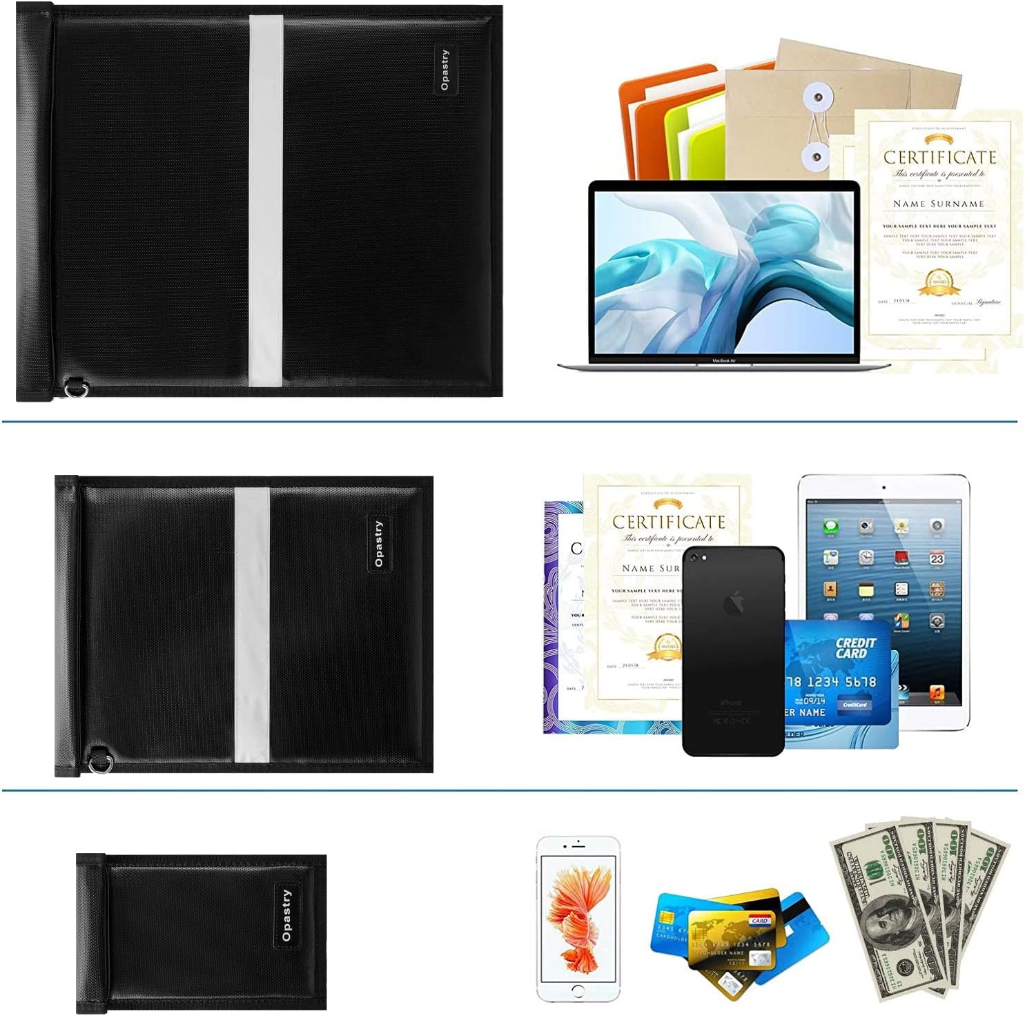 Faraday Bags for Laptops & Tablets & Phones, 4 Pack Faraday Cage, Upgraded Key Fob Protector with Reflective Strip, Anti-Tracking Faraday Bag, Faraday Pouch - Image 4