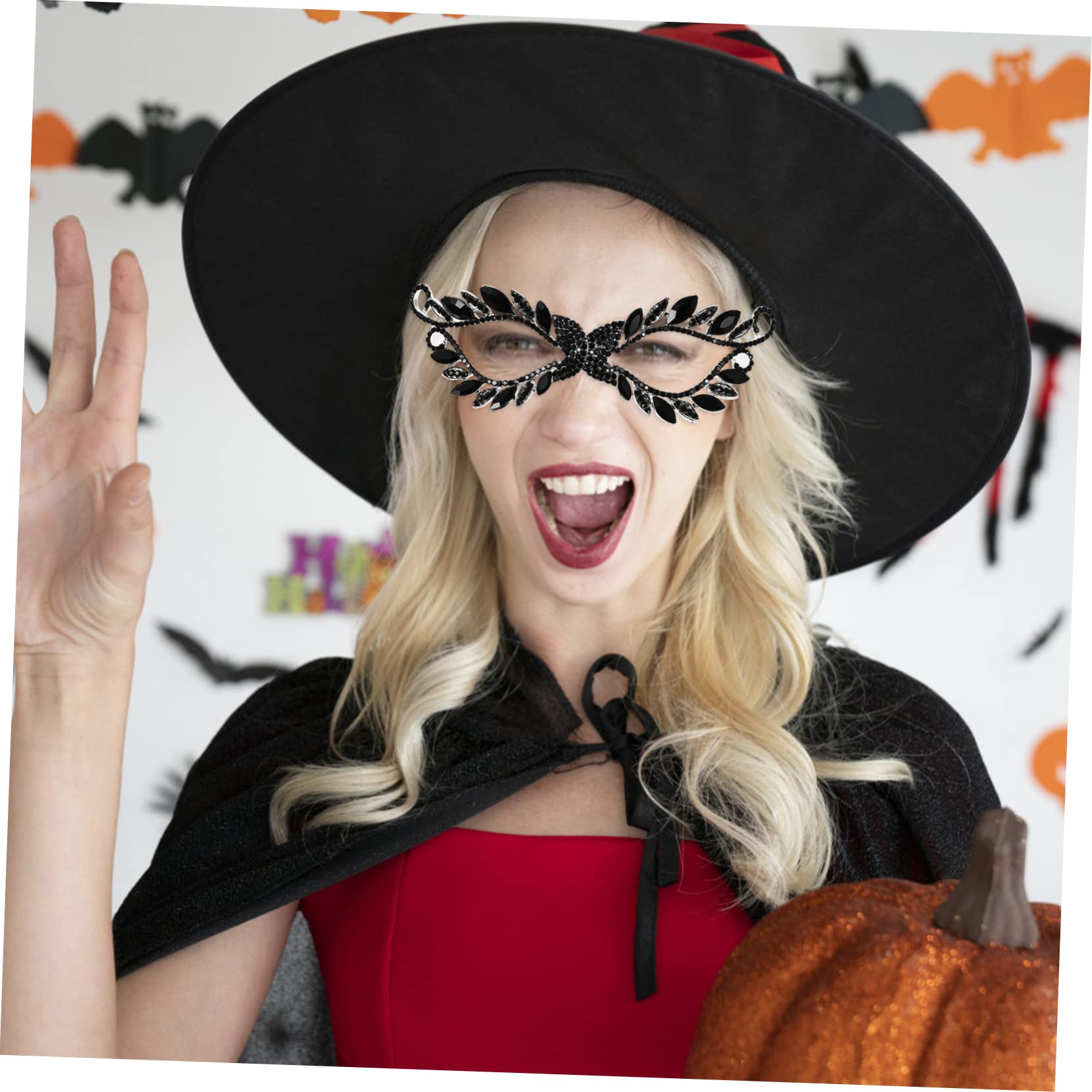 ifundom 3pezzi Maschera Di Halloween Strass Per Festa Masquerade Costume Elegante Faccia Mezza Decorativa e Riutilizzabile Adatta Per Feste Di Cosplay e Carnevale