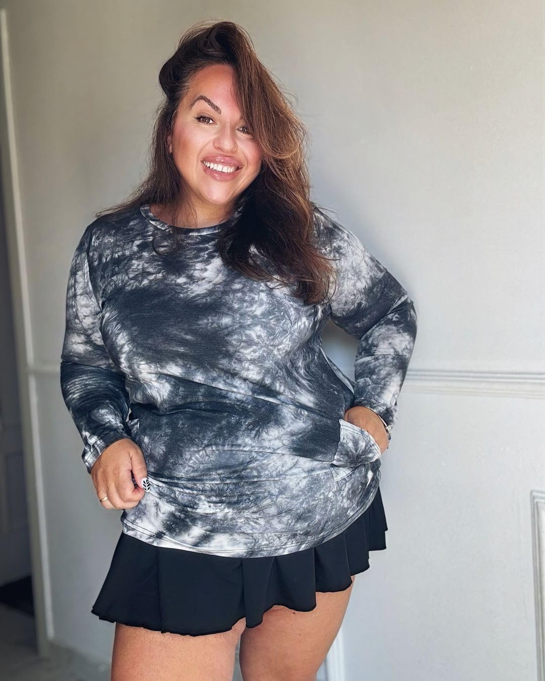 RITERA Plus Size Top for Women Long Sleeve Tunic Tops Winter Shirts Fall Casual T-shirts with Pockets Crewneck XL-5XL - Image 2