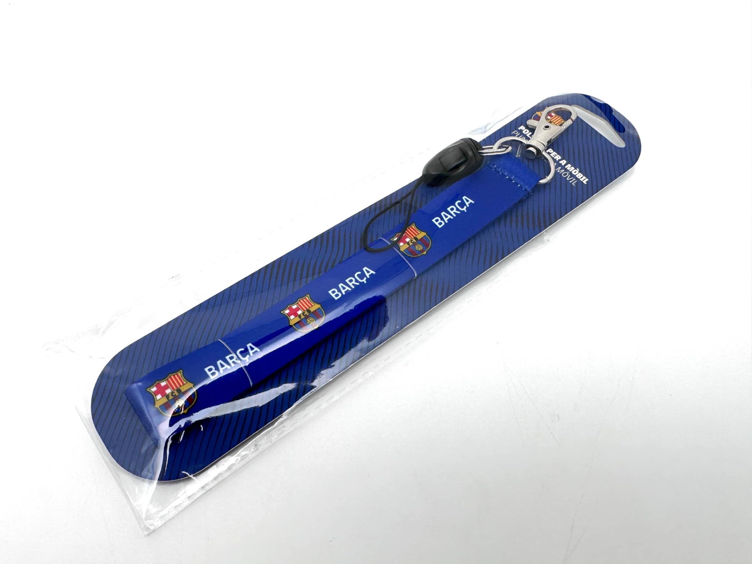 F.C. Barcelona Pulsera Lanyard Oficial 100% Poliéster Soporte Smartphone Mosquetón