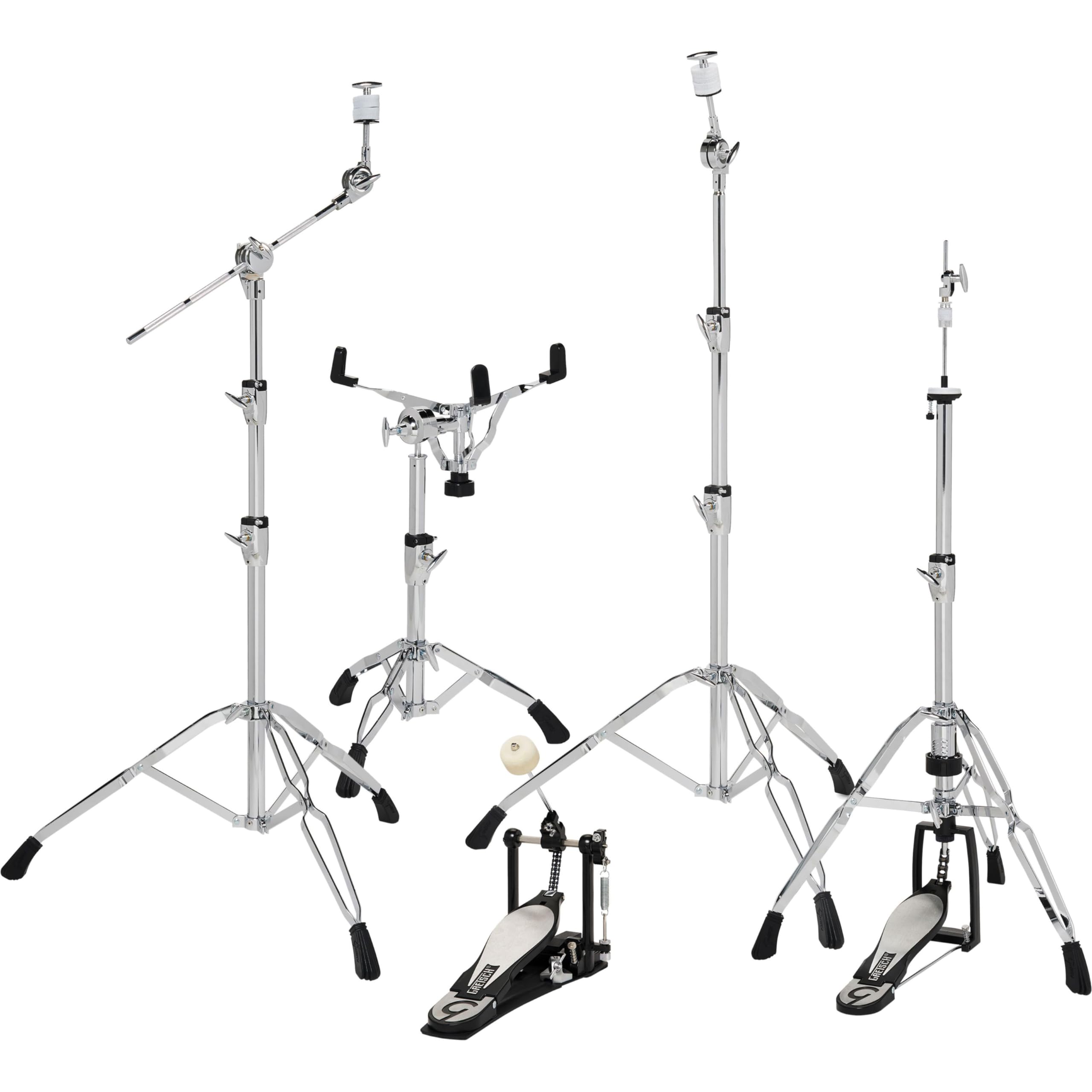 Gretsch Hardware Serie G5 Hardwarepack GR-G5PACK - supporto per piatto dritto - asta a giraffa per piatto - Hi-Hat Stand - supporto rullante - pedale singolo - a doppia rinforzatura