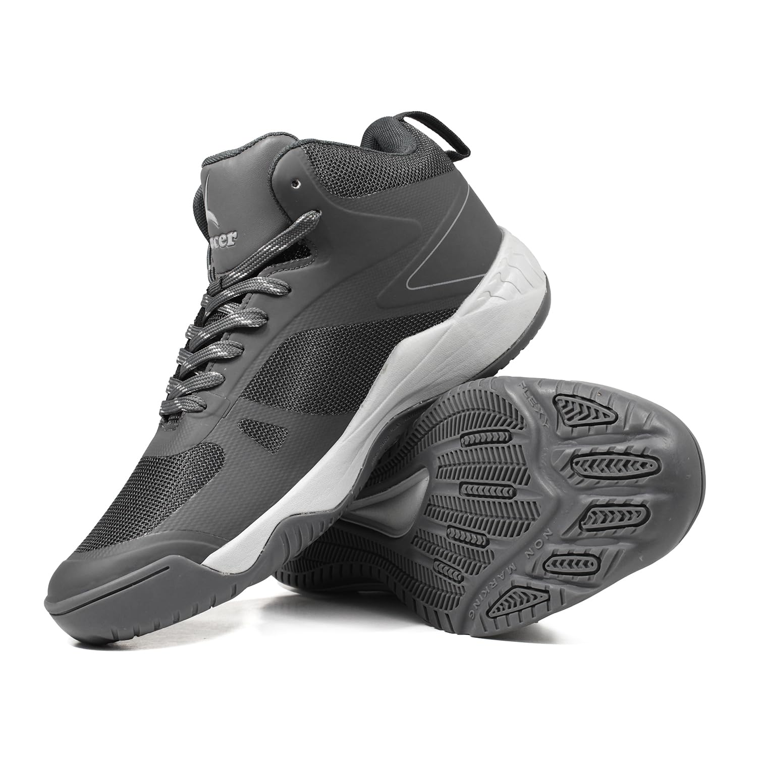 Trace Men’s Basketball Shoes, Lightweight Breathable Mesh, EVA Sole, High Ankle Support, Indoor and Outdoor Court Sneakers, Comfortable Sports Shoes, UK Sizes 6 to 10