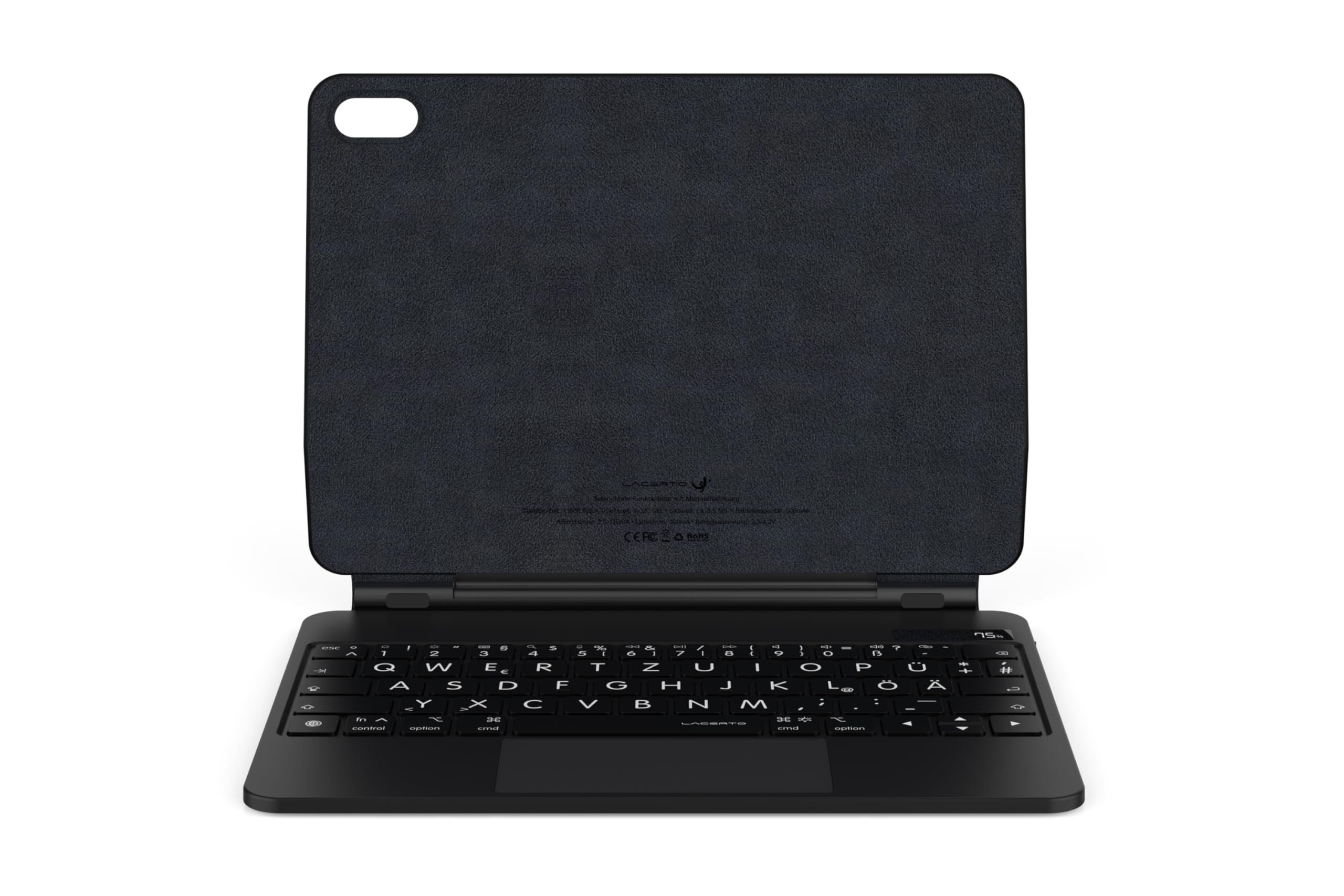 Deutsche Tastatur für iPad 10,9 2022-10. Gen (A2696/A2777/A2757) mit großen beleuchteten Buchstaben, für Senioren, Kinder & Sehbehinderte, Multi-Touch Trackpad | SCHWARZ | MAGIO-DG823