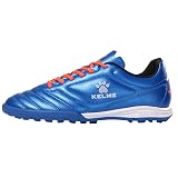 KELME Men's Soccer Shoes Football Shoes Outdoor Indoor Professional Futsal TF Football Breathable Training Sneakers Blue, 8.5