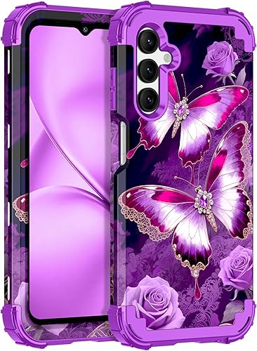 Miniatura 10 de LONTECT Funda para Galaxy A15 5G Grow in the Dark a prueba de golpes, 3 en 1, resistente, híbrida, resistente, de alto impacto, funda protectora