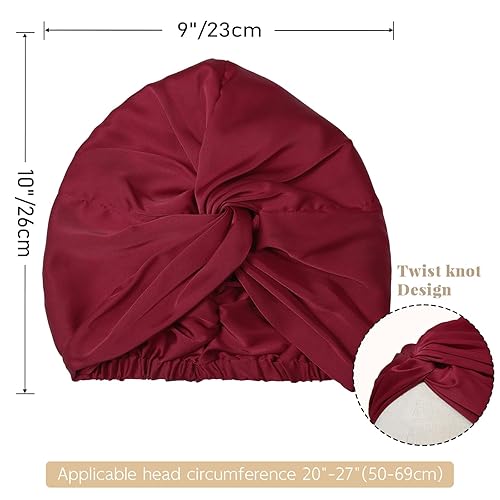 Miniatura 9 de MBJERRY Gorro de satén para dormir, gorro de pelo anudado ajustable para mujeres negras, cabello natural rizado