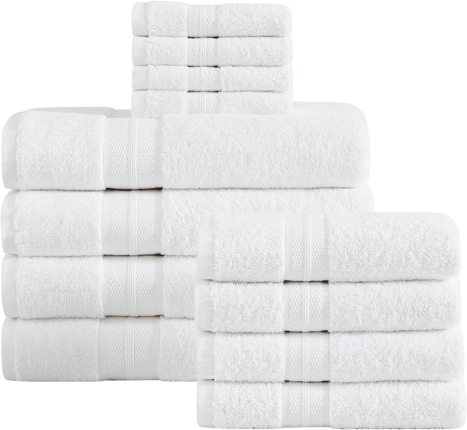 London Fog Signature Solid 12 Piece White Towel Set