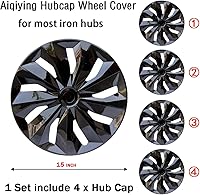 Vista 9 de Tapacubos Cubiertas de Ruedas de Repuesto Tamaño R15 Tapas de Cubo de Ajuste Universal para Rueda de Acero Cubierta de Llantas ABS Tapa de Neumático