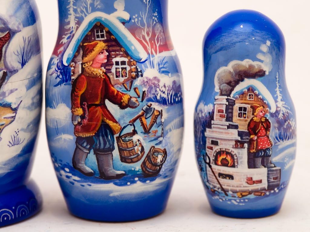 Made in Russia Emelya and The Magic Pike Nesting Doll 5pc./6" aka “The Will of The Pike” Russian Tale Matryoshka Collectible Babushka Russian Doll 100% Guaranteed!