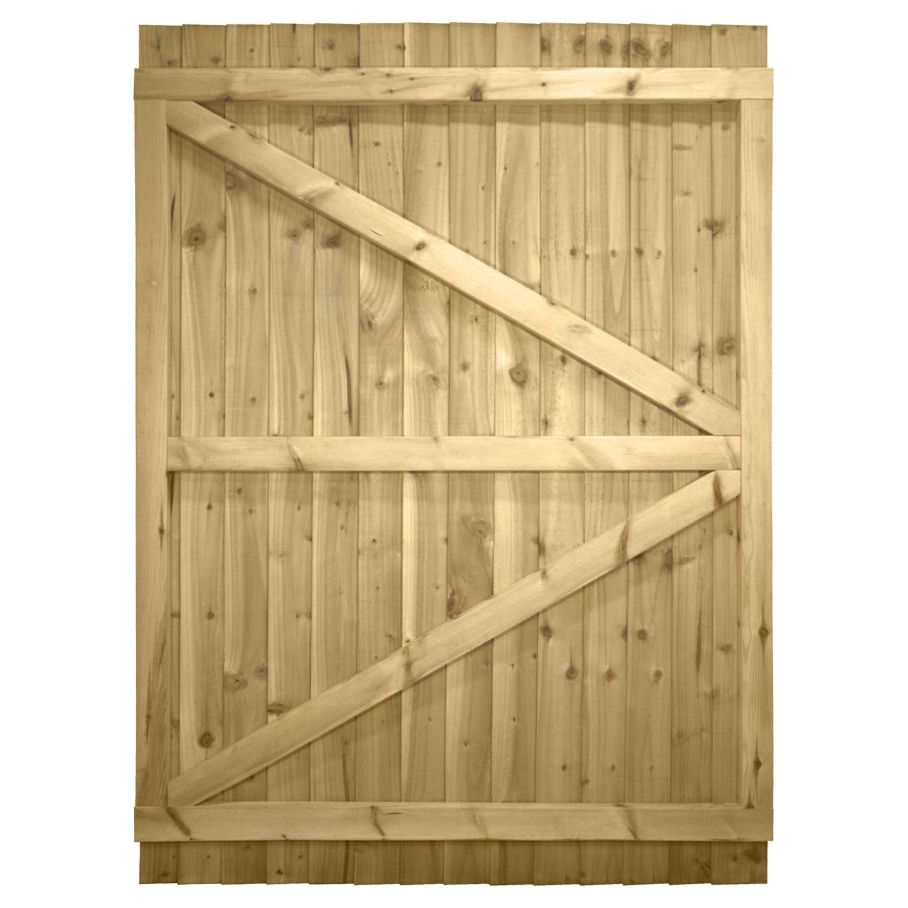 Made to Measure 6ft Wooden Garden Gate, Custom Feather Edge Fully Framed Flat Top Treated Timber Door for Outdoor Pathway Home Access, MAX 180cm High x MAX 135cm Wide