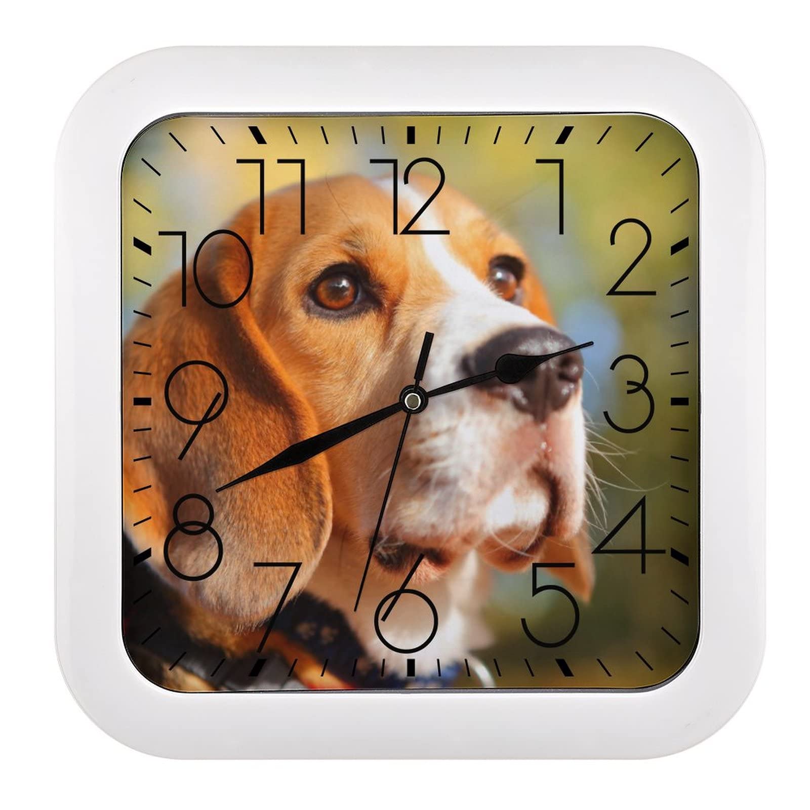 Pendule murale chien moderne et silencieuse 26x26cm