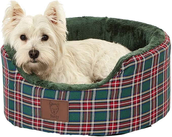Bunty Heritage Tartan Soft Fur Fleece Dog Bed Washable Pet Basket Mat