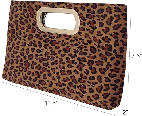 Miniatura 2 de JNB Embrague de leopardo pequeño con asa superior de ante sintético