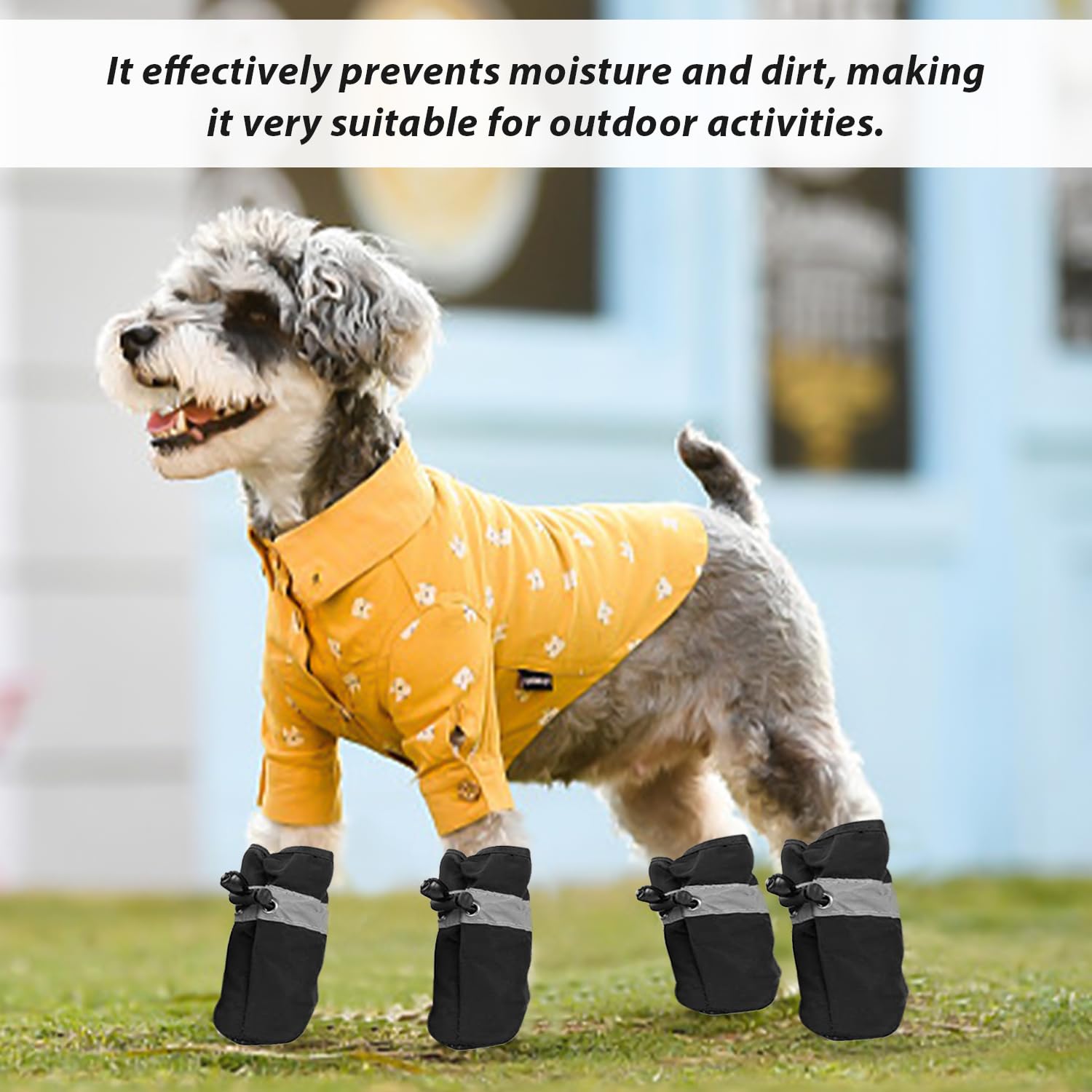 Lot De 4 Paires De Chaussures Antidérapantes Pour Chien - Imperméables, Semelle Souple - Taille Réglable