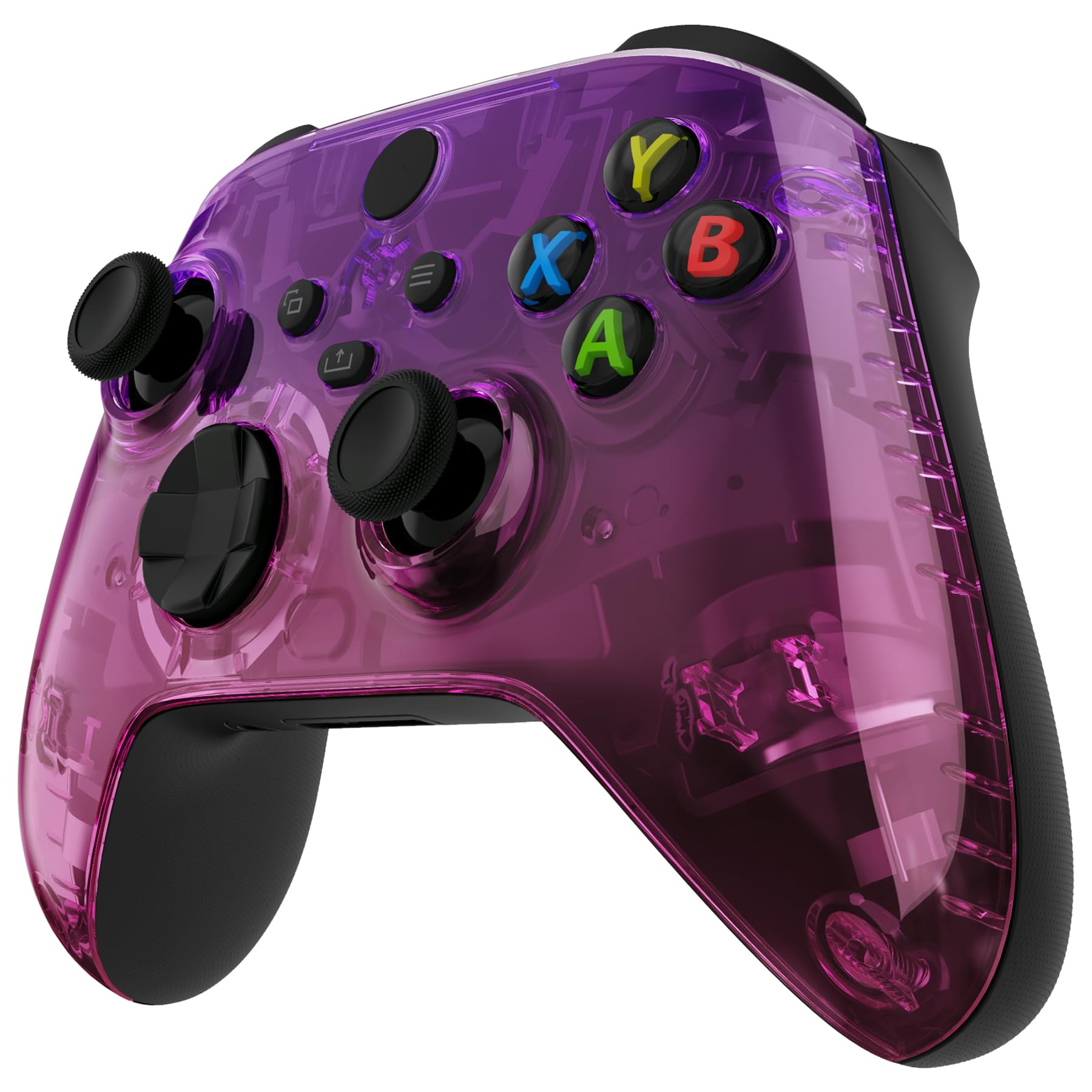 eXtremeRate Coque de rechange pour manette Xbox Series X | S, personnalisez votre contrôle – Plaque avant personnalisée pour manette sans fil Xbox – Dégradé translucide, violet, rose rouge