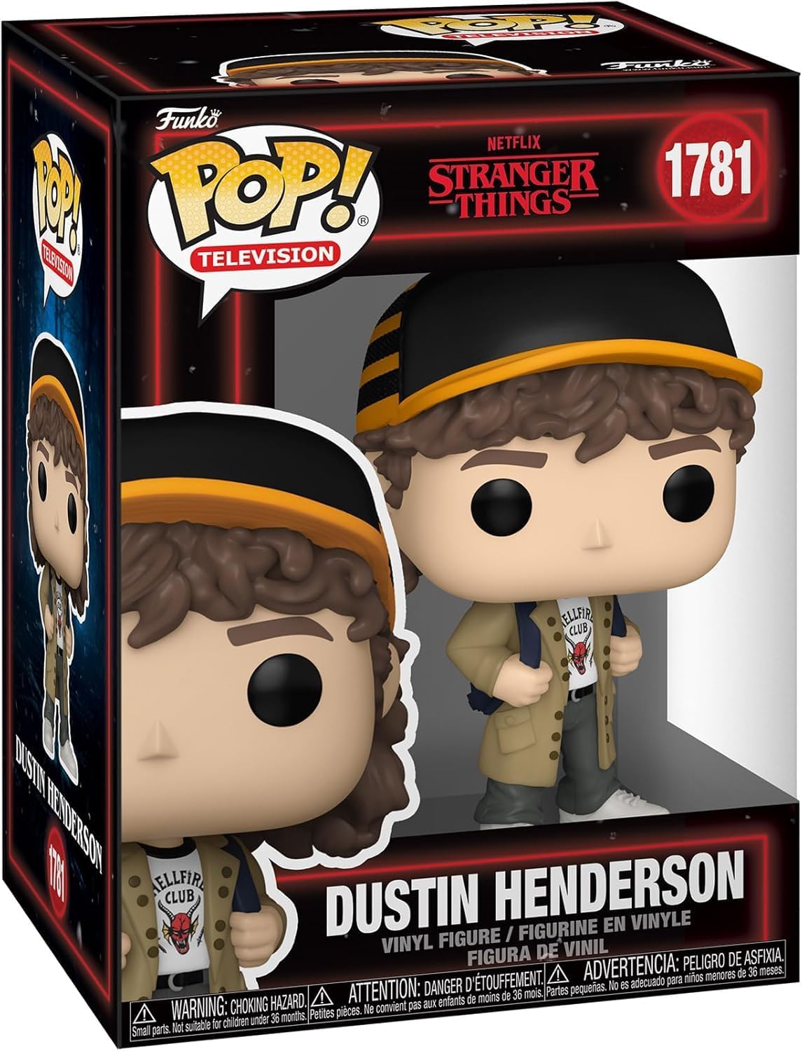 POP TV: Stranger Things - Dustin Henderson (Season 5) Funko Vinyl Figure (Bundled with Compatible Box Protector Case), Multicolor, 3.75 inches - Image 2