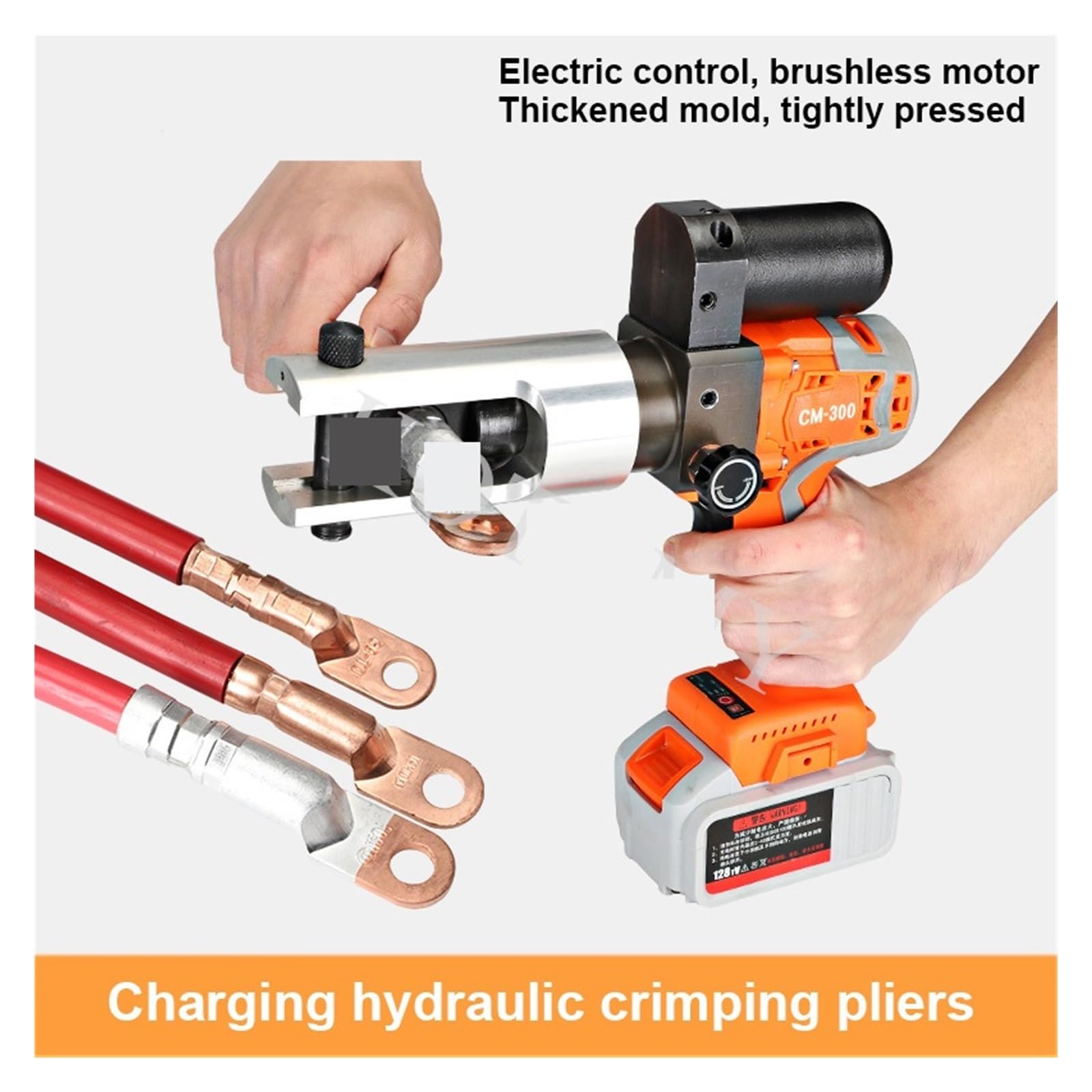 CM-300 akumulatorowe szczypce hydrauliczne, elektryczne zaciskanie hydrauliczne ładowanie narzędzie do zaciskania, przenośne szczypce hydrauliczne 18V/4.0Ah Naciśnij narzędzie Dopasuj