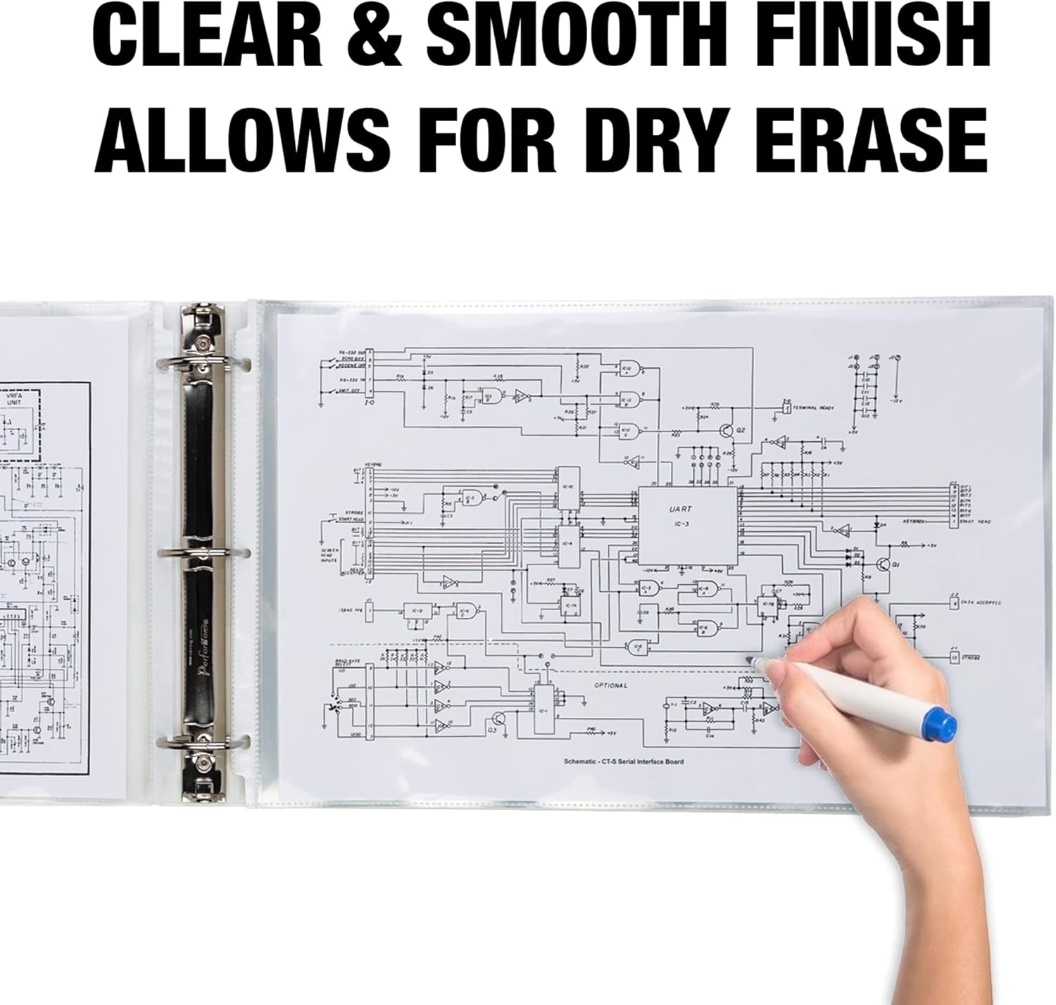 Samsill Heavyweight 50 Pack Sheet Protectors Landscape, 11x17 Ledger Size Clear Plastic Page Protectors for 3 Ring Binder, Oversized, 3 Hole Punched, Poster Storage, Side Loading