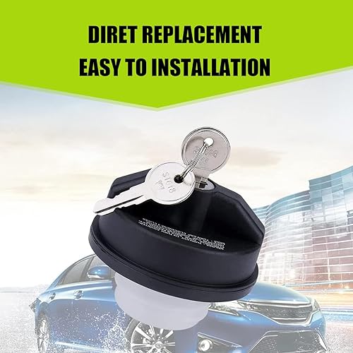 Miniatura 2 de 1 cerradura de tapa de tanque de combustible para automóvil, tapón de sellado de tapa de tanque de combustible ABS con dos llaves a juego,