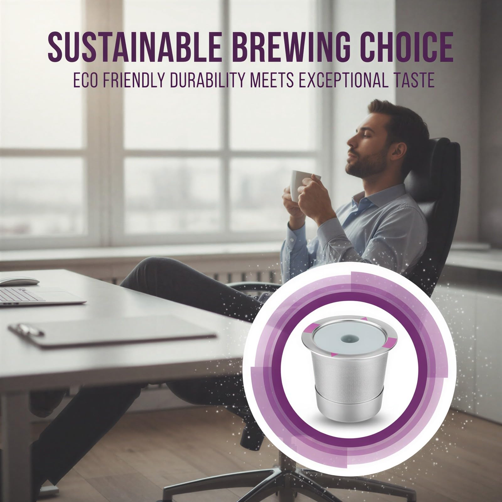 Paquete de 4 cápsulas de café reutilizables para cafeteras Keurig 1.0 y 2.0, cápsulas de café de acero inoxidable con malla 304, juego de cápsulas de café recargables para café molido, uso doméstico y