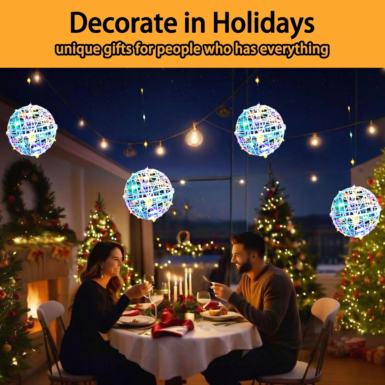 160LED Solar Christmas Ball Lights for Outdoor Trees – Waterproof Globe String Lights with 8 Lighting Modes, Solar Sphere Lights, Holiday Decor for Tree Garden Porch (Multicolor, 4pc)