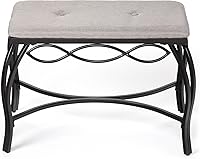 Mango Steam Heather Gray Shoe Bench - Upholstered Vanity Stool, Space-Saving Entryway Bench, Dressing Seat & Piano Bench