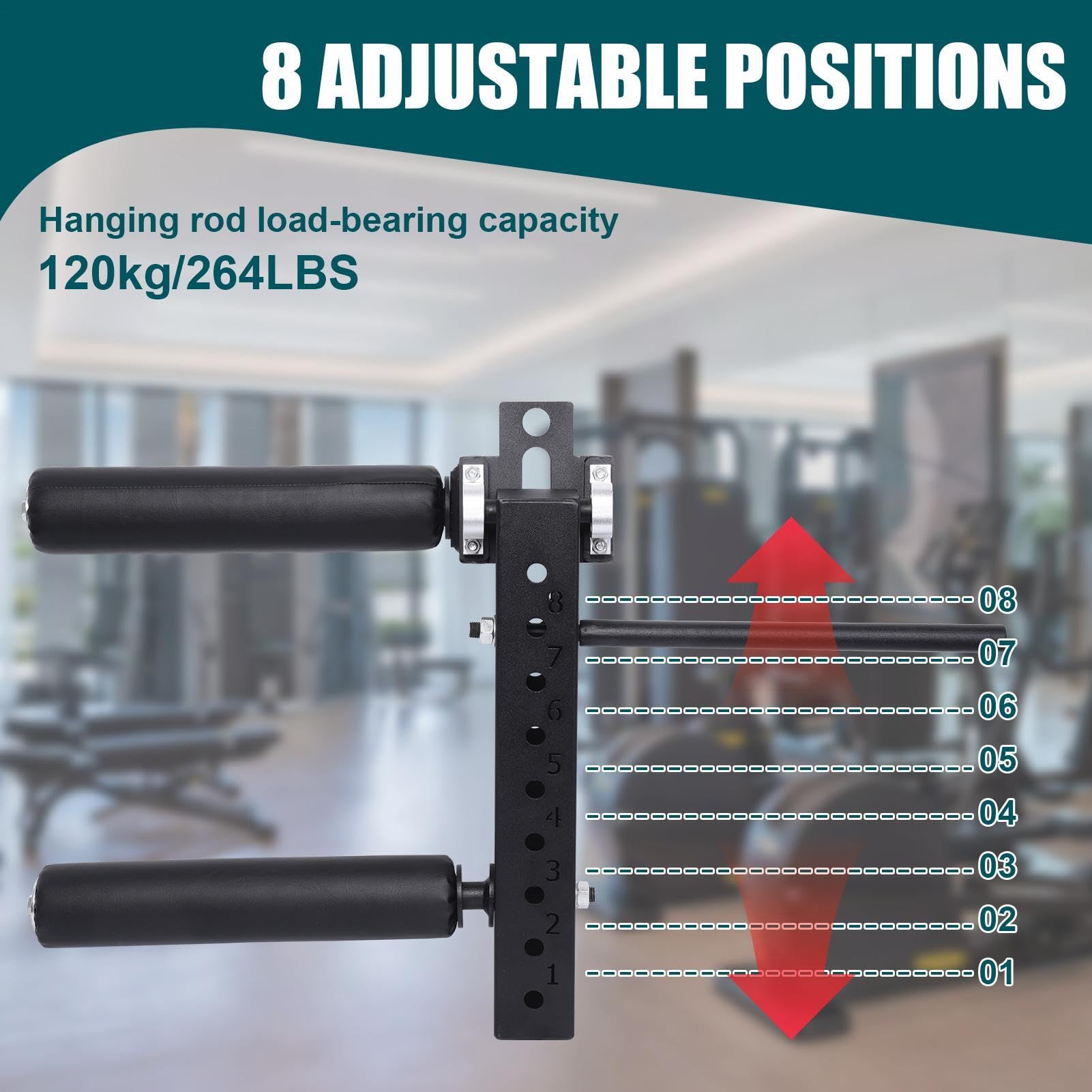 Máquina de Curl de piernas con extensión y Curl depiernas. Accesorio Ajustable. Máquina de Curls de piernas Sentado. Capacidad máxima de 120 kg para Entrenar los músculos de laspiernas (18 mm/26 mm)