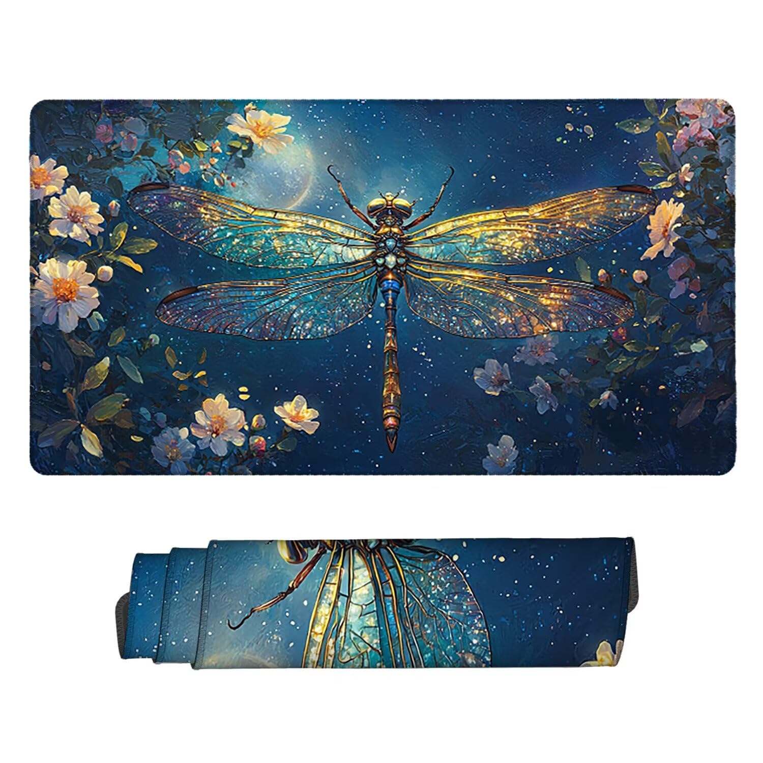 Podkładka pod mysz Large Game Dragonfly z antypoślizgową gumową podstawą, przedłużona XXL długa podkładka pod klawiaturę, duża podkładka pod mysz, dla graczy, pracowników biurowych, akcesoria do gier