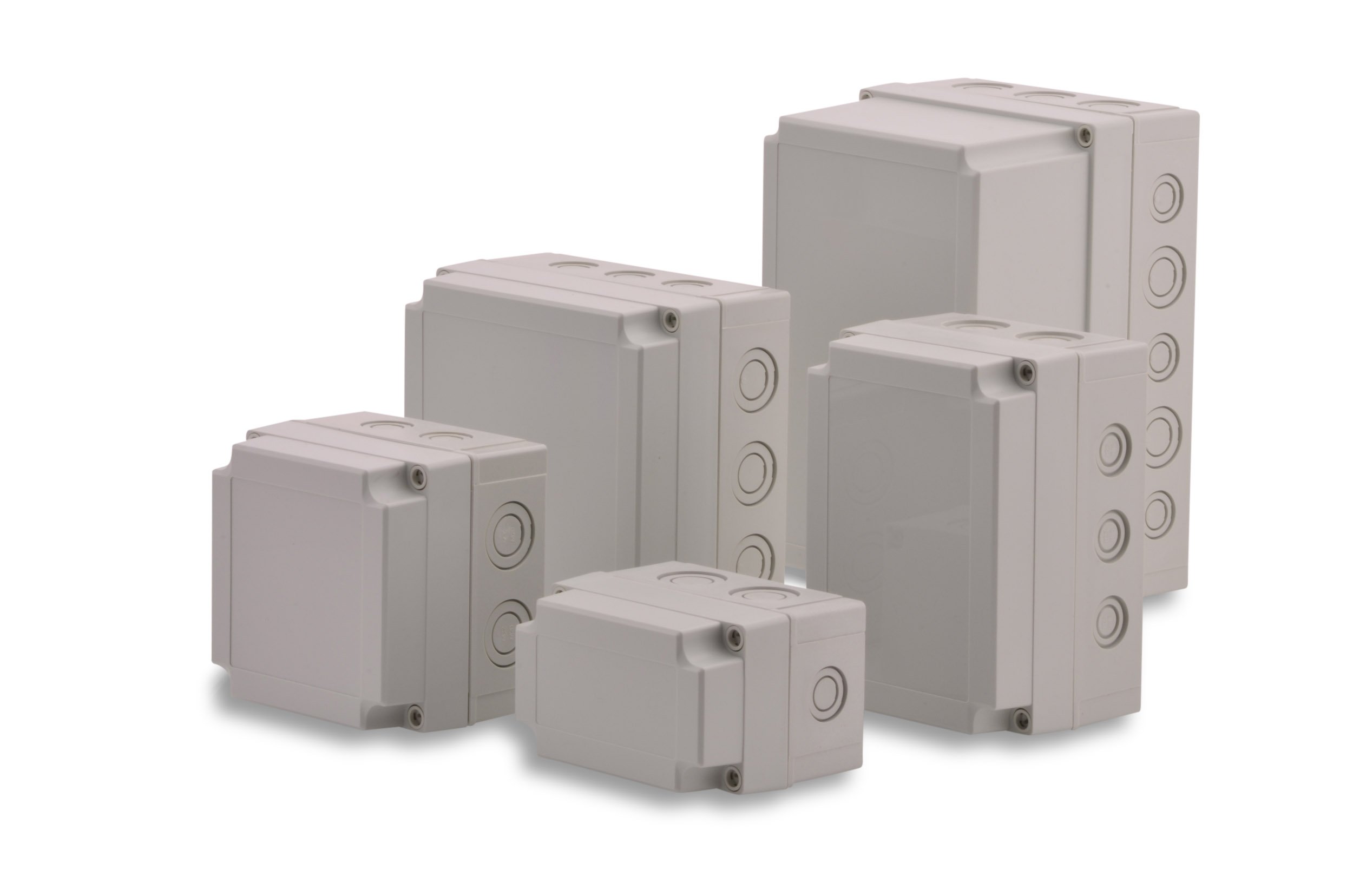 BOXEXPERT Contenitori industriali in policarbonato 180x130x100mm Scatola di distribuzione per armadi di controllo in plastica Michel serie IP67, RAL7035