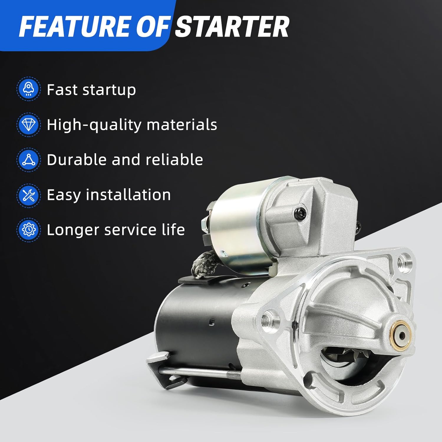 MIA11732 Starter 12V Compatible with 2012-2023 John Deere Gator XUV 590E 590i 590M 825E 825i 825M 835E 835R 835M,2015-2023 Kawasaki KAF820 Mule PROFX,9-Teeth Clockwise,Replacement 211630751